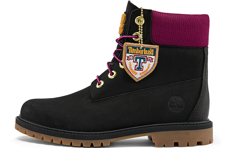 Ботинки водонепроницаемые Timberland Heritage 6 Inch, черный / розовый