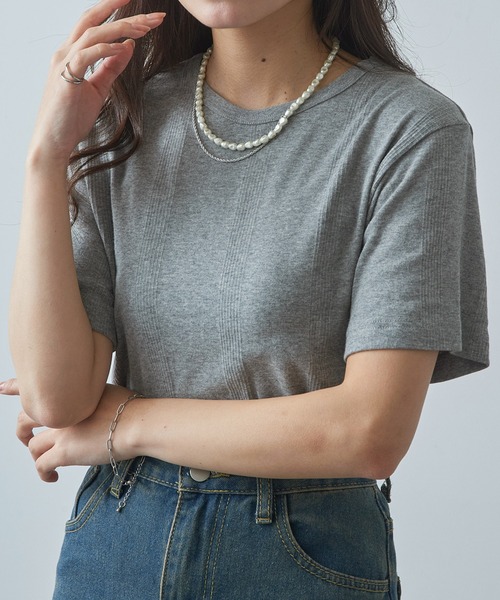 

Футболка с коротким рукавом, ребристая отделка, бренд Miller, серый