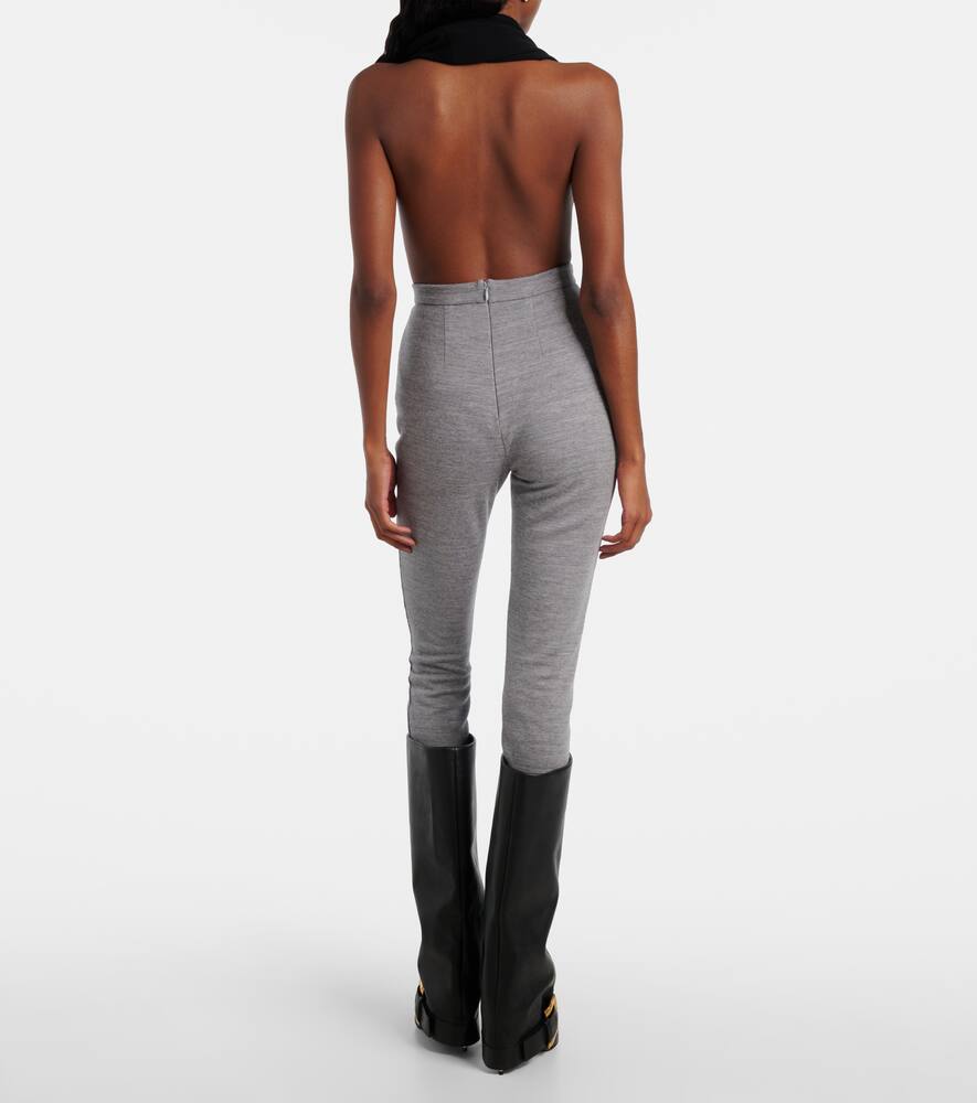 Леггинсы из смеси шерсти и хлопка Balmain, Gris Chine Clair — фото 3