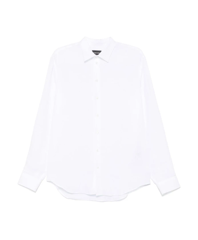 Белая рубашка на пуговицах, классический стиль. Emporio Armani, белый