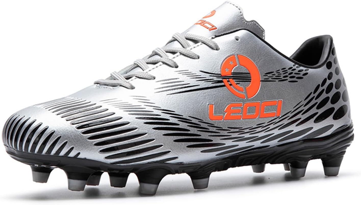 

Футбольные бутсы для мужчин для твердого грунта, уличные/клубные, профессиональные кроссовки для футзала и футбольных тренировок Leoci, серебро