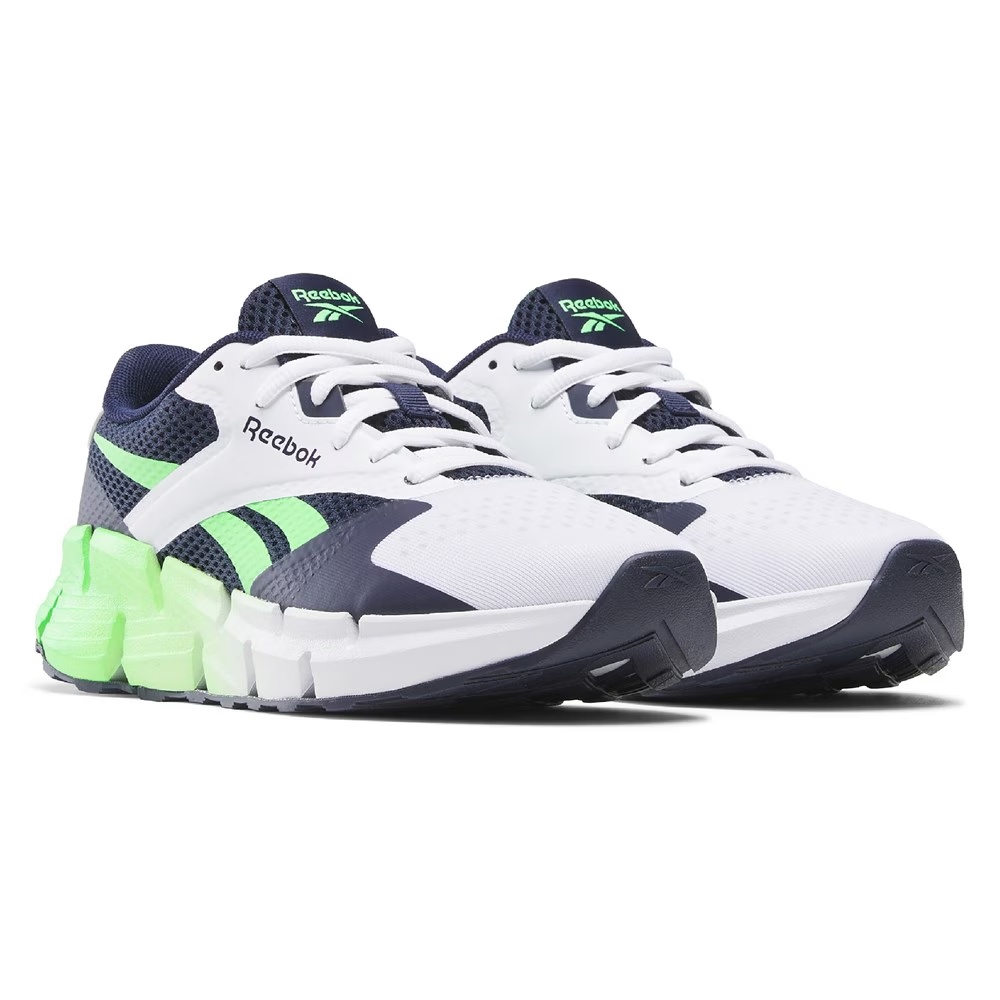 

Детские кроссовки Reebok zig dynamica 5 для старших детей, white/navy/lime