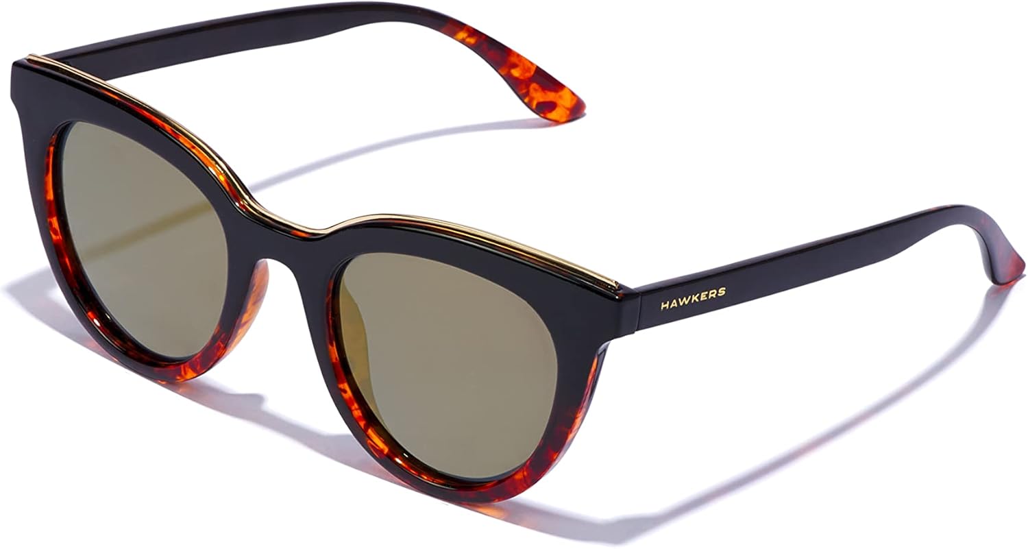 

Солнцезащитные очки Hawkers Bella с поляризацией для мужчин и женщин - Модные солнцезащитные очки для женщин и мужчин - 100% защита от УФ-излучения UV400, Gold · Black