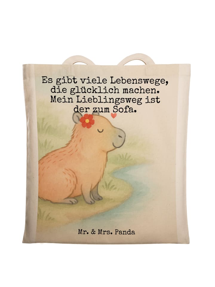 

Mr. & Mrs. Panda Сумка-шоппер с изображением цветка капибары и надписью белого цвета