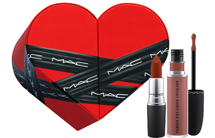 

Ограниченная коллекция ко Дню святого Валентина двухцветная помада и блеск для губ набор для макияжа легко растушевывается MAC
