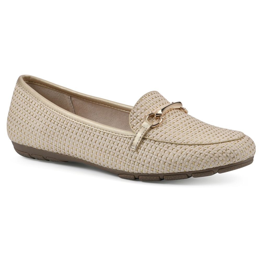 Светящиеся женские лоферы Cliffs by White Mountain, цвет Gold Mulighti Raffia