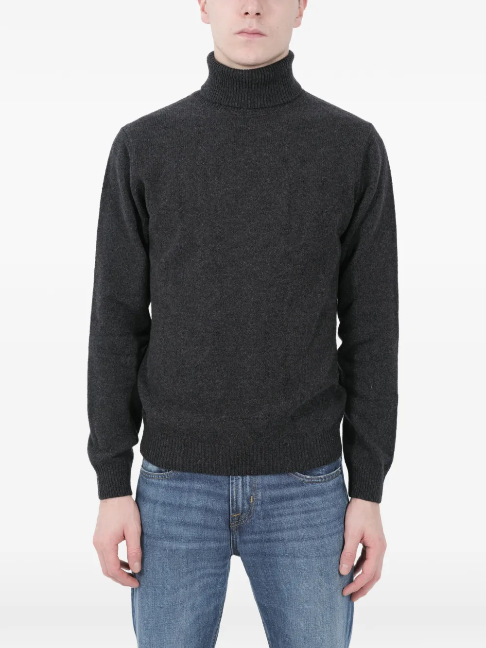 

Серый свитер с воротником-стойкой Re_Branded