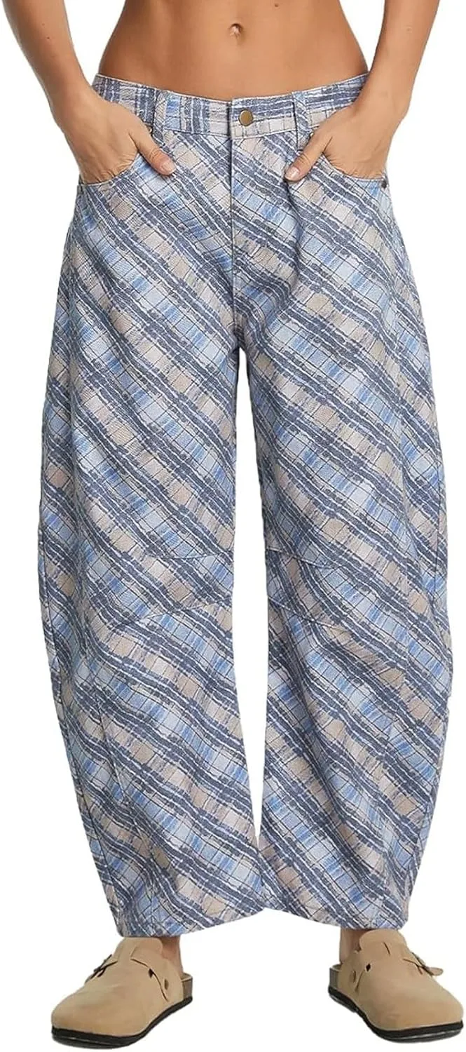 

Женские джинсы loveimgs Y2k в клетку, широкие, с завышенной талией