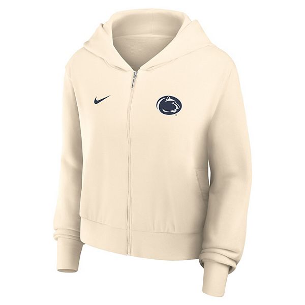 Женский худи с полной молнией Penn State Nittany Lions Chill Midi кремового цвета Nike — фото 3