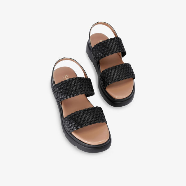 Сандалии кожаные Carvela Comfort Krypton с плетеными ремешками, черный — фото 2