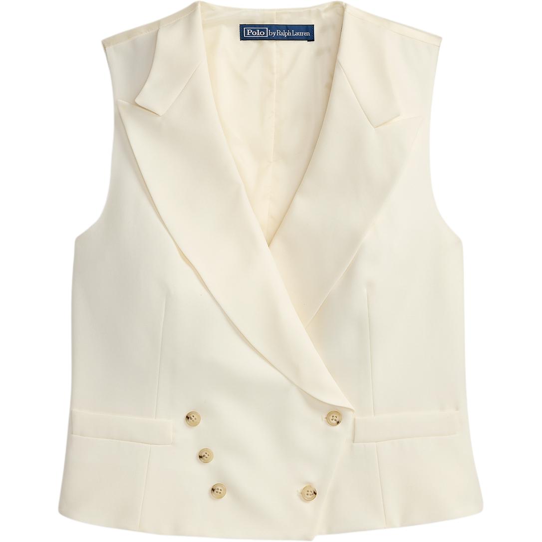 

Polo Ralph Lauren Женский жилет бежевого и желтого цвета с лацканами, деловой костюм средней строгости