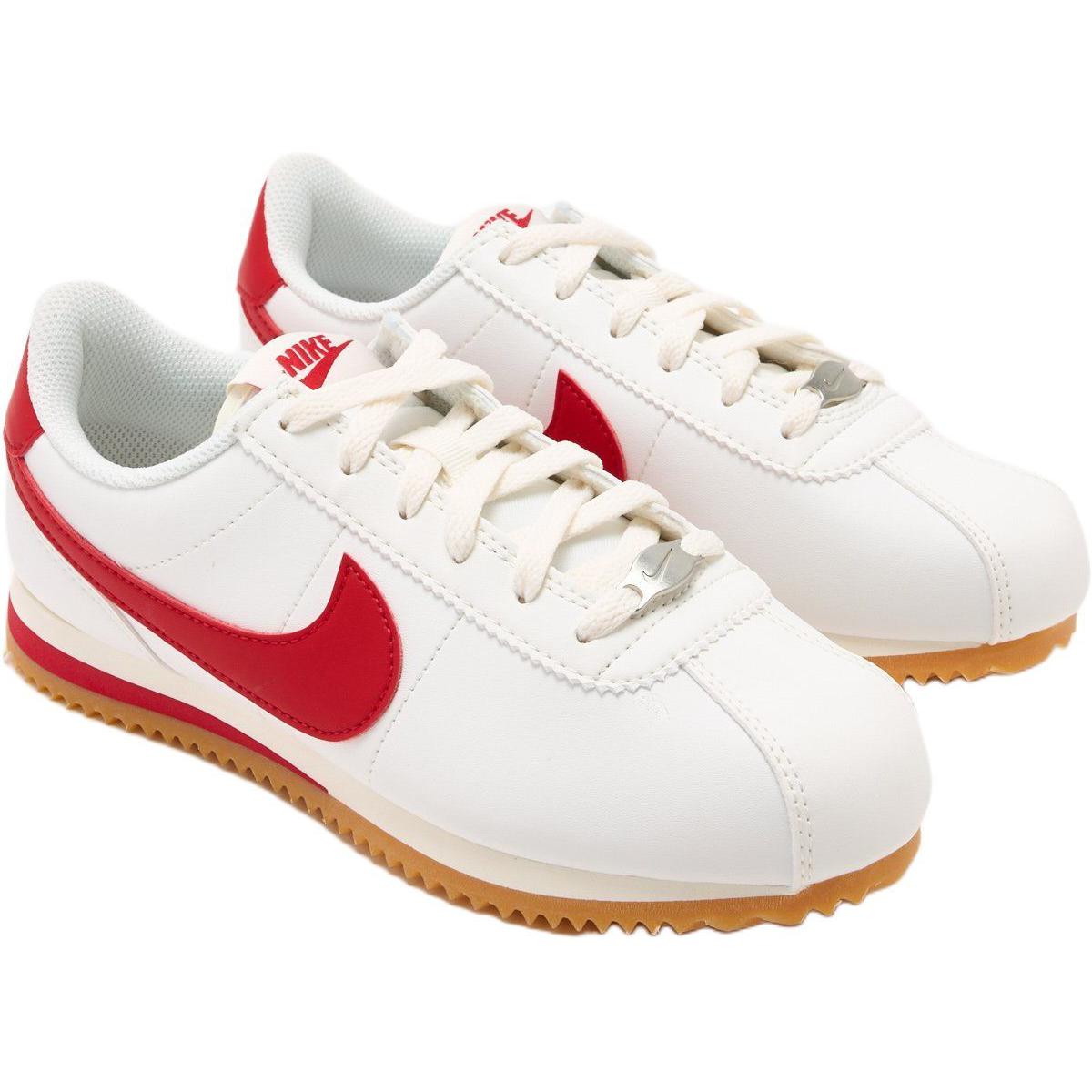 Nike Износостойкие поддерживающие низкие детские повседневные кроссовки White Red для подростков — фото 4