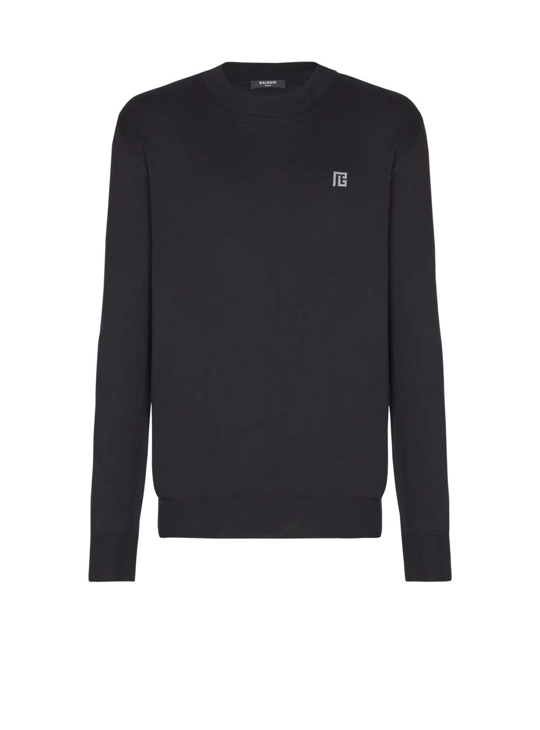 

Джемпер из тонкого шелка и хлопка Balmain, черный