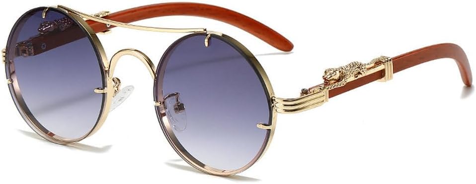 

Винтажные круглые солнцезащитные очки для мужчин, модные, с двойной перемычкой, разноцветные, для женщин, ретро, ​​стильные, роскошные солнцезащитные очки HVTVTLA, Golden-gradient Grey