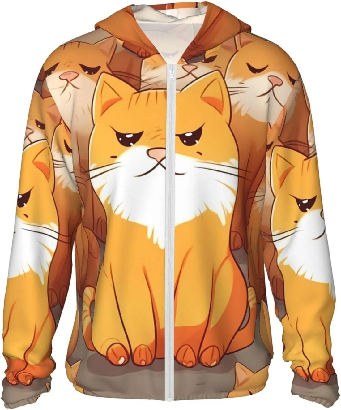 

Толстовка с капюшоном для защиты от солнца Unisex Orange Cats UPF 50+ GDSHJKLW