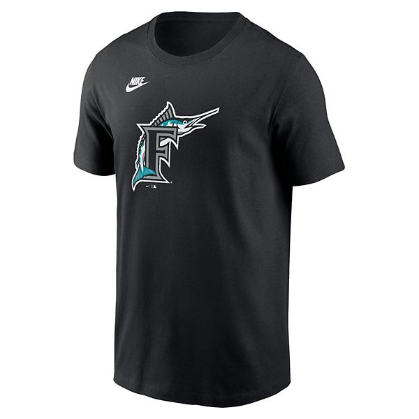Мужская черная футболка florida marlins cooperstown collection с логотипом команды Nike — фото 3