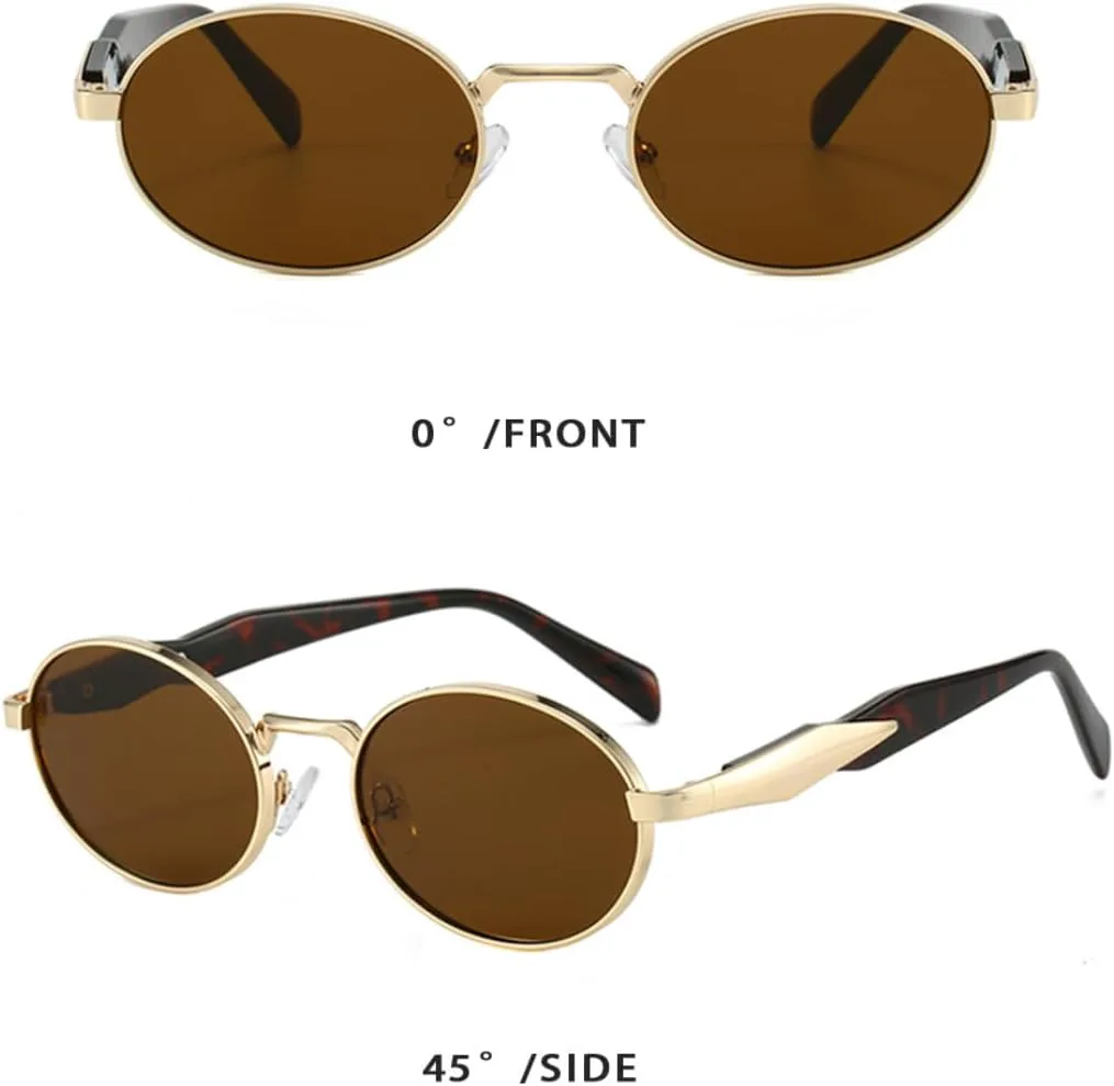 

Ретро-модные круглые солнцезащитные очки для женщин и мужчин, классические очки с защитой от УФ-излучения UV400 для активного отдыха на природе VFDHN, Golden Brown