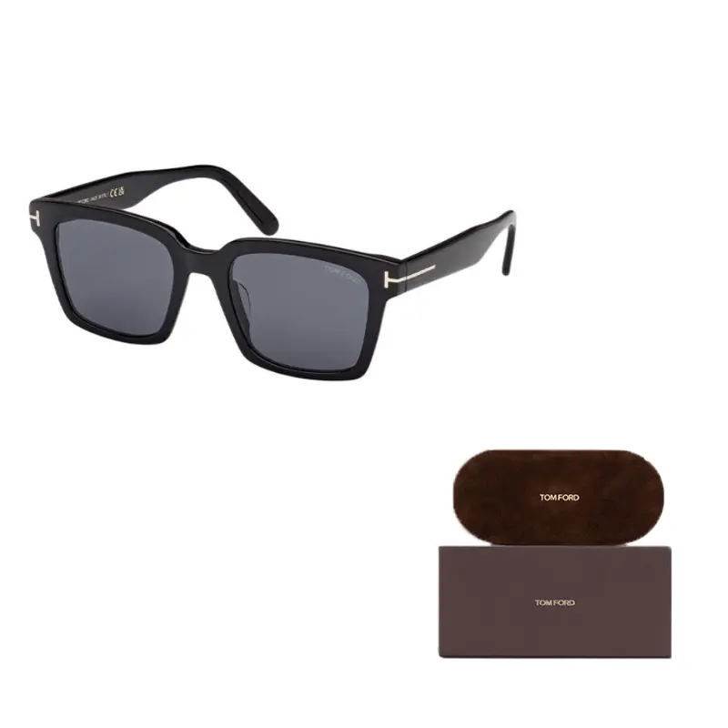 

TOM FORD Квадратные солнцезащитные очки с пластиковой оправой, Black