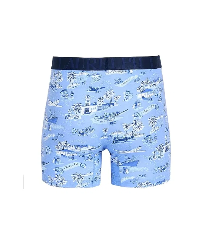 Трусы Classic Fit Stretch Boxer Briefs Polo Ralph Lauren, Spring Navy Heather/Andover Heather/On Holiday Bear Print — фото 2