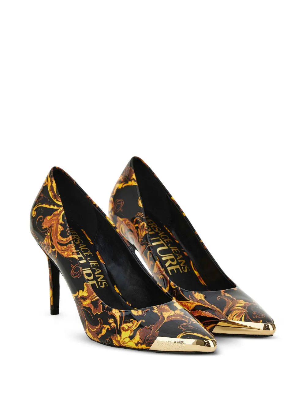 Туфли-лодочки с принтом Baroque Versace Jeans Couture, черный — фото 2