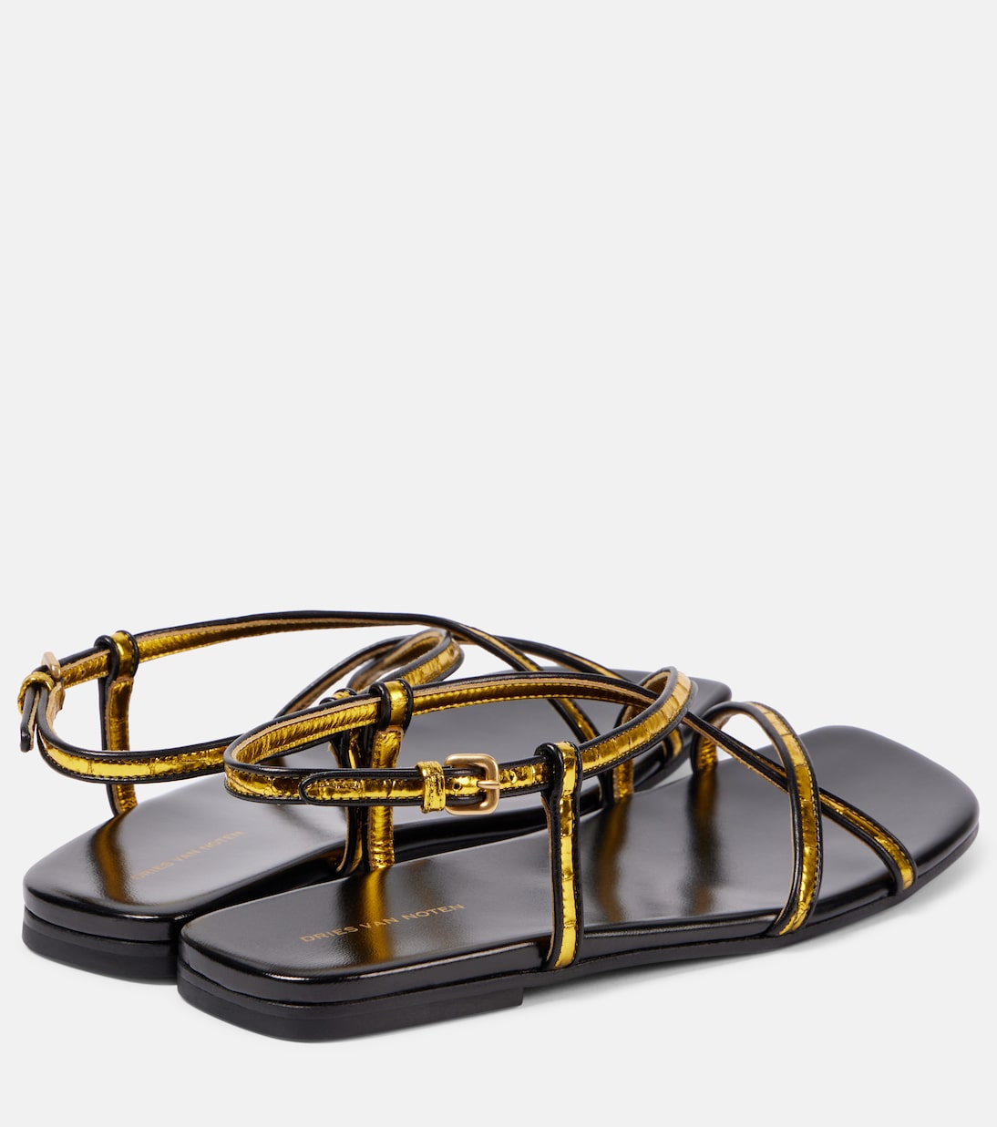 Сандалии из металлизированной кожи Dries Van Noten, золотой — фото 2