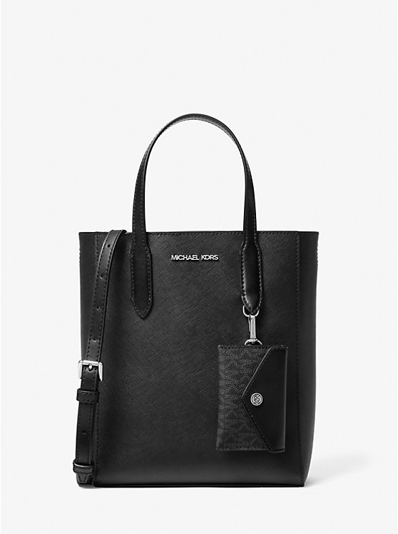 

Маленькая сумка-тоут Vincent из сафьяновой кожи с чехлом для карт Michael Kors, черный