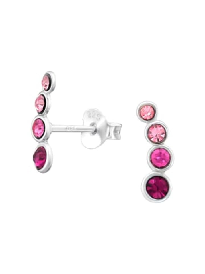 

Alexander York Розовые серьги-гвоздики Crystal Row из серебра 925 пробы, комплект из 2 штук