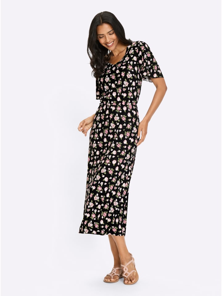 

Платье из джерси черного цвета с принтом пыльной розы Sieh an!