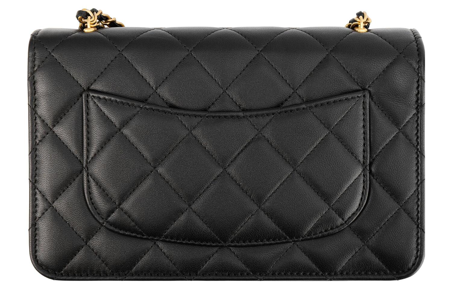 Сумка WOC из ягненка, женская черная сумка через плечо, кроссбоди CHANEL — фото 3