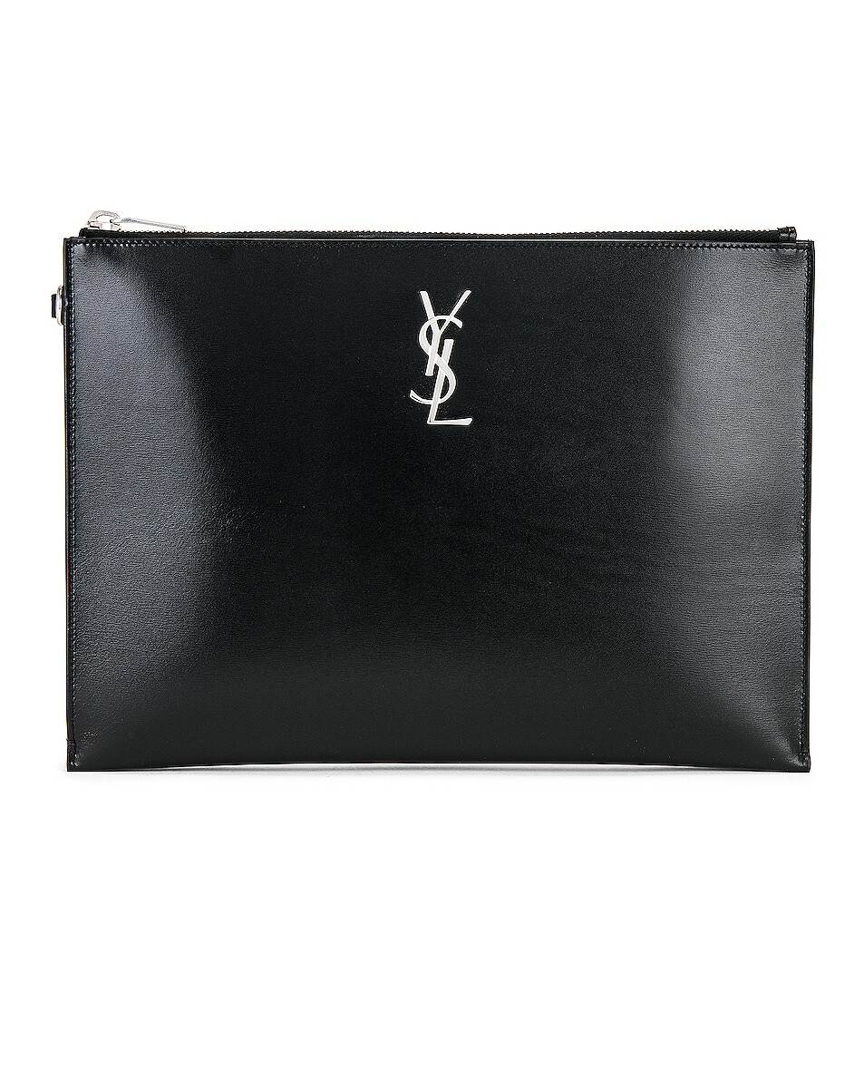 

Сумка Saint Laurent Monogram Zippered Tablet Holder, нуар