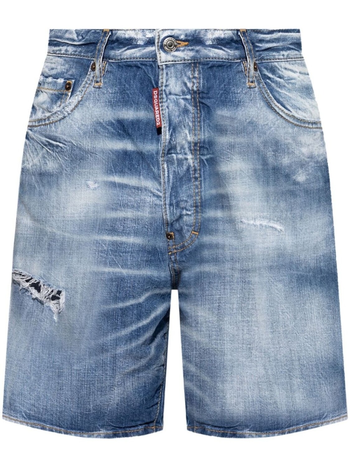 

Dsquared2 джинсовые шорты с эффектом потертости и логотипом, синий