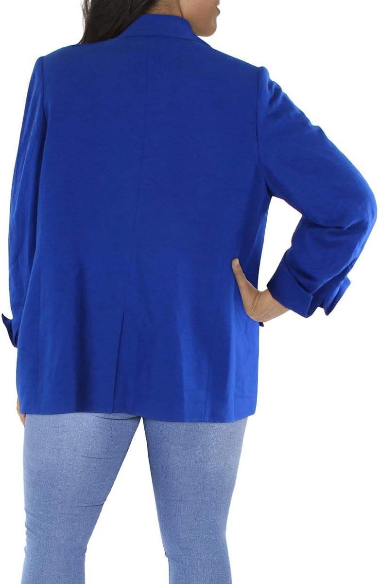 Блейзер Calvin Klein Plus Size с открытым спереди и воротником-шалью для работы, Regatta — фото 2