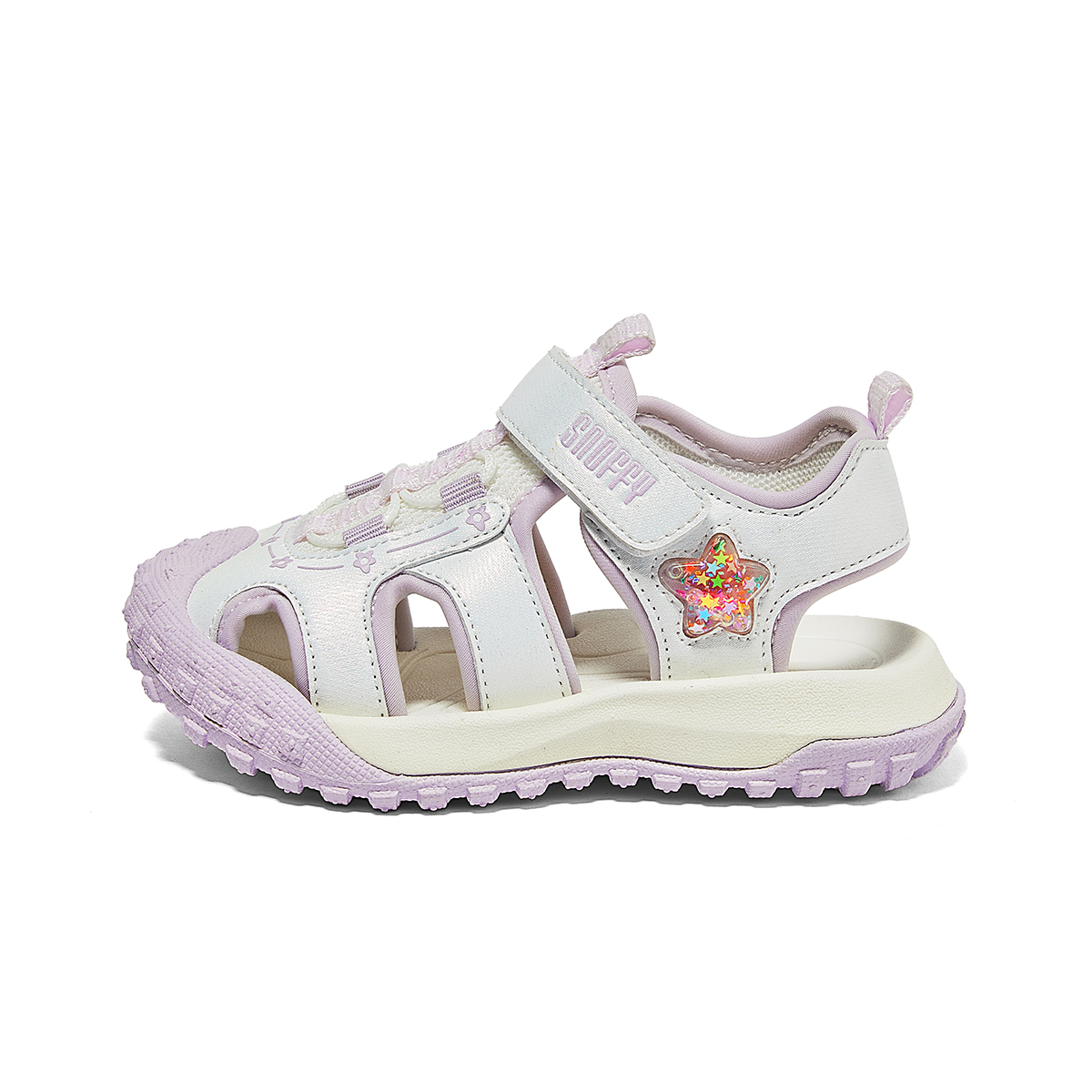 

Непромокаемые сандалии для детей с противоскользящей подошвой, быстро сохнут Snoffy, белый/фиолетовый