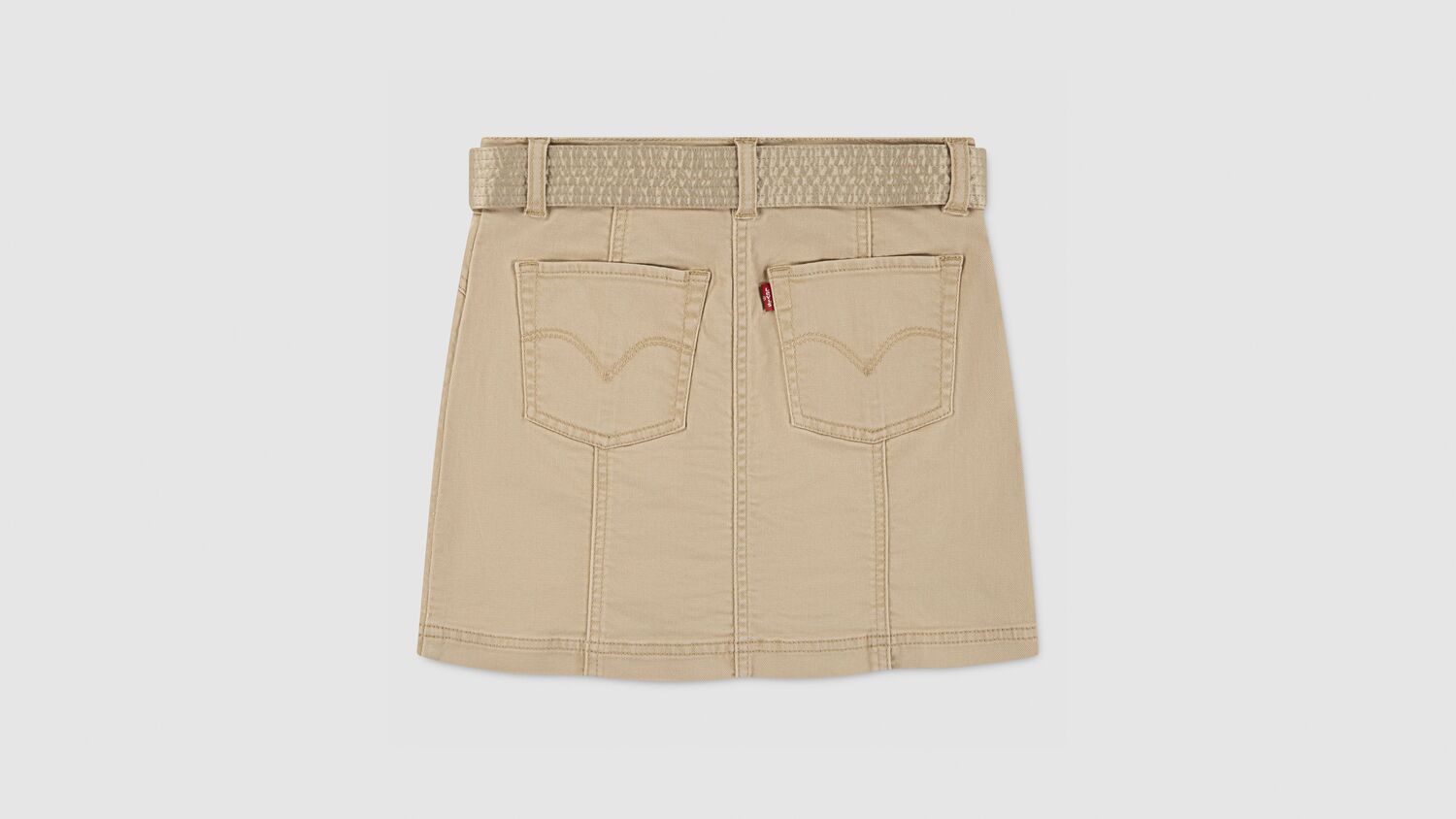 Юбка А-силуэта с атласным поясом для девочек 8-20 лет Levi's, Curds And Whey - Beige — фото 2