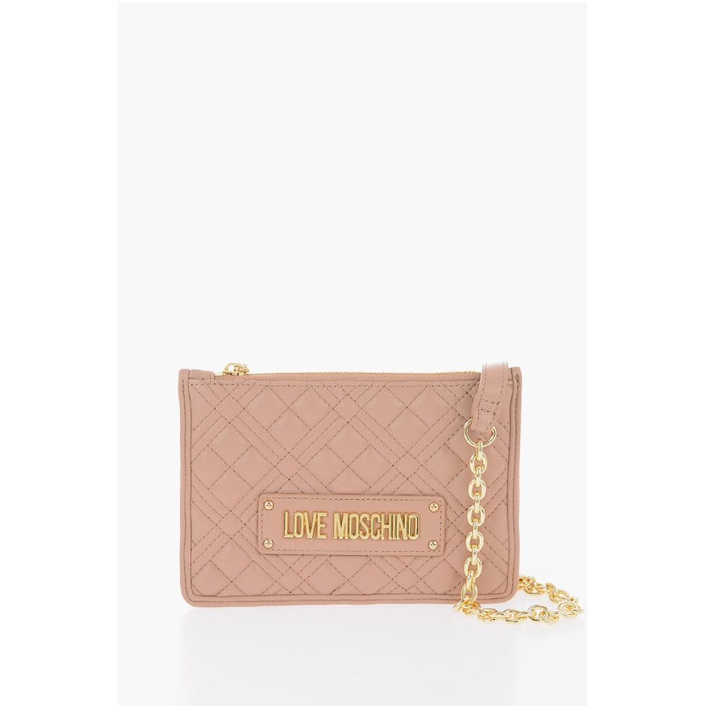 

Стеганый клатч LOVE из искусственной кожи со съемной цепочкой Moschino, Beige
