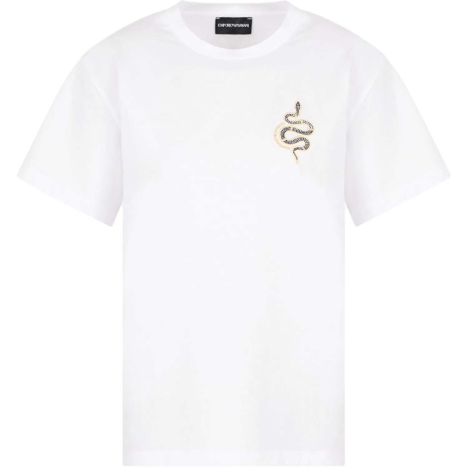 Футболка Asv Mercerised Jersey с вышивкой к китайскому Новому году EMPORIO ARMANI, White