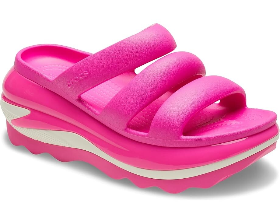 

Туфли Crocs Mega Crush Triple Strap Sandal, цвет Pink Crush