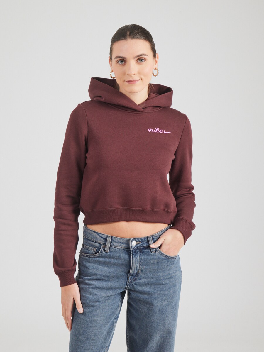 Толстовка Nike Sportswear Phoenix Fleece, бургундия — фото 3