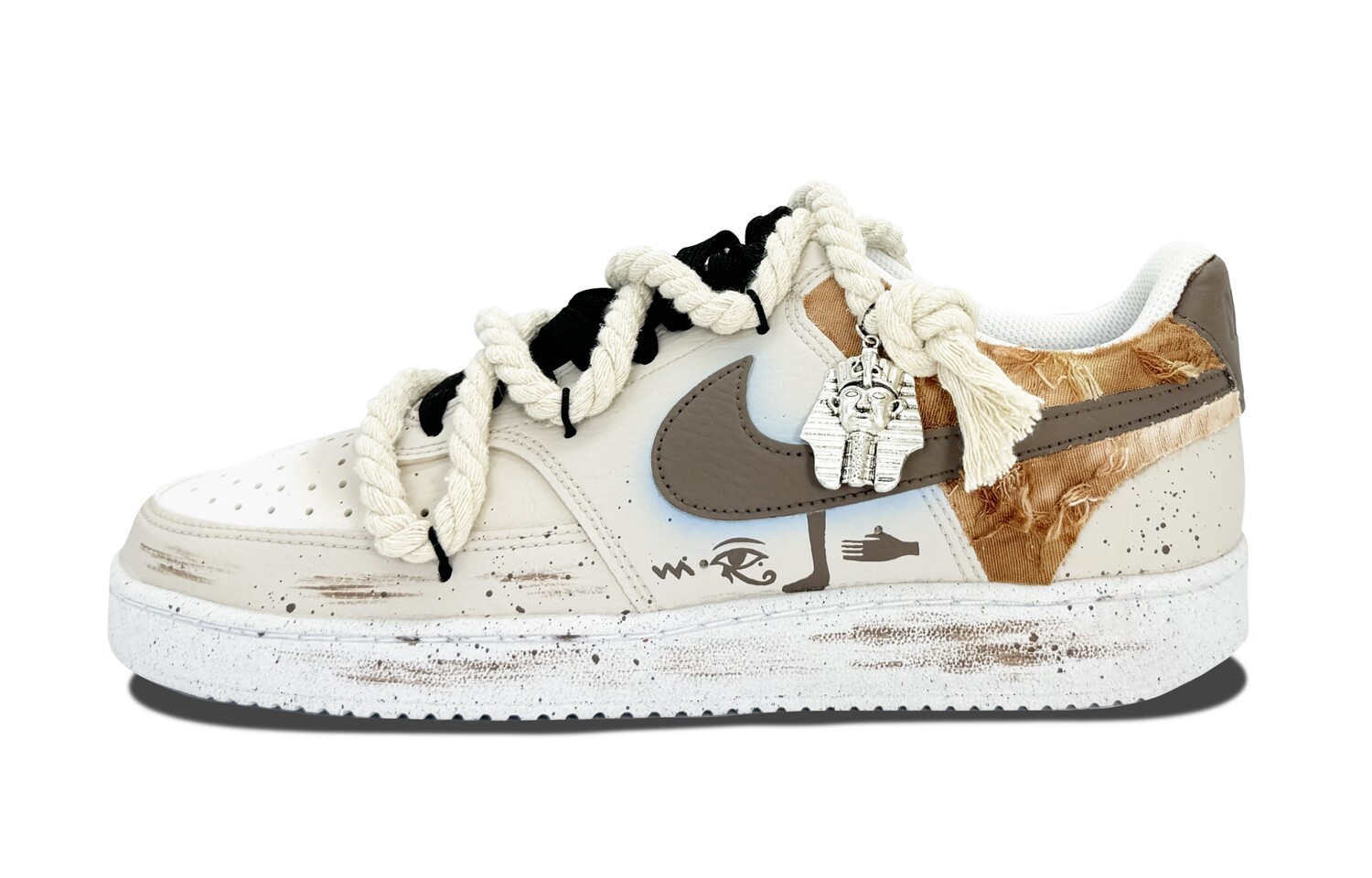 

Кроссовки Nike Court Vision 1 Skateboarding Shoes Women's Low-top Beige/brown/blue, коричневый