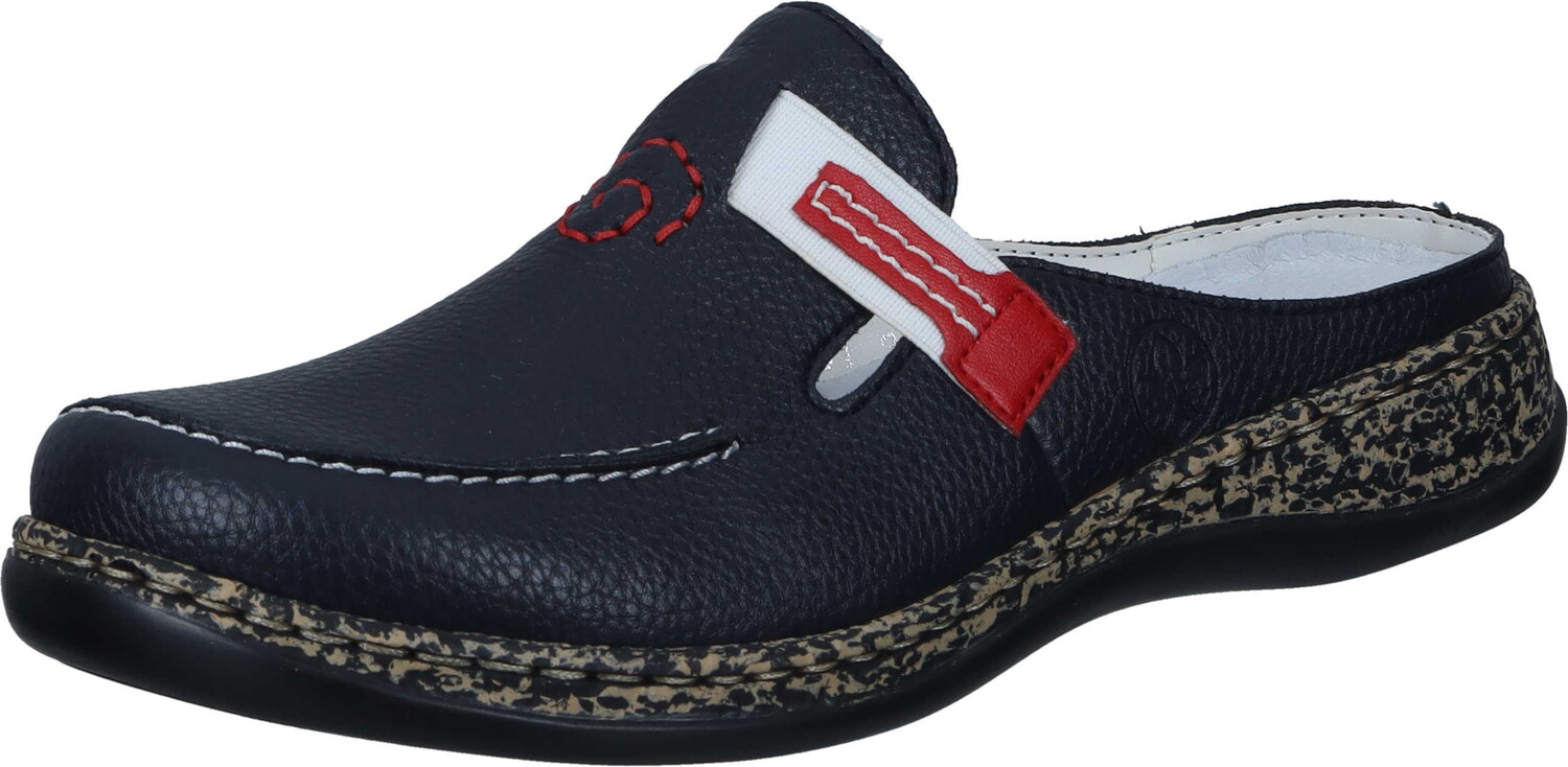 

Сабо rieker Clogs ohne Absatz, цвет navy/rosso