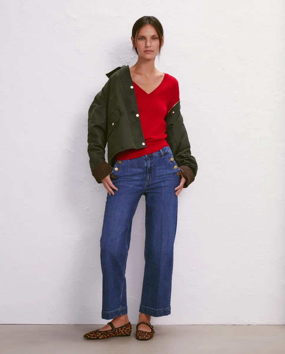

Базовый женский свитер с V-образным вырезом Easy Wear, цвет 600 Rojo