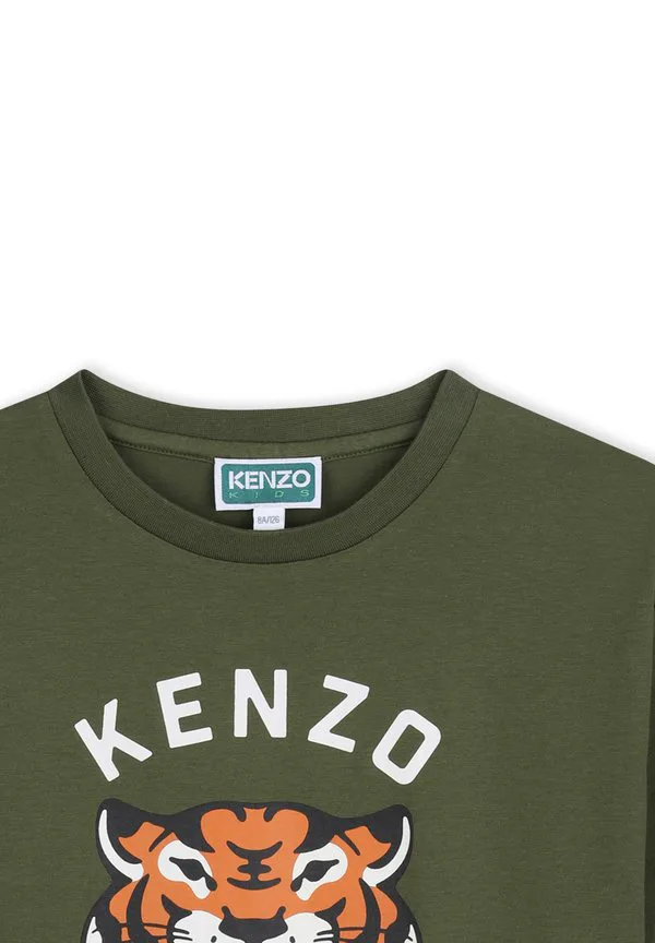 Футболка с принтом Kenzo Kids, Vert Kaki — фото 3