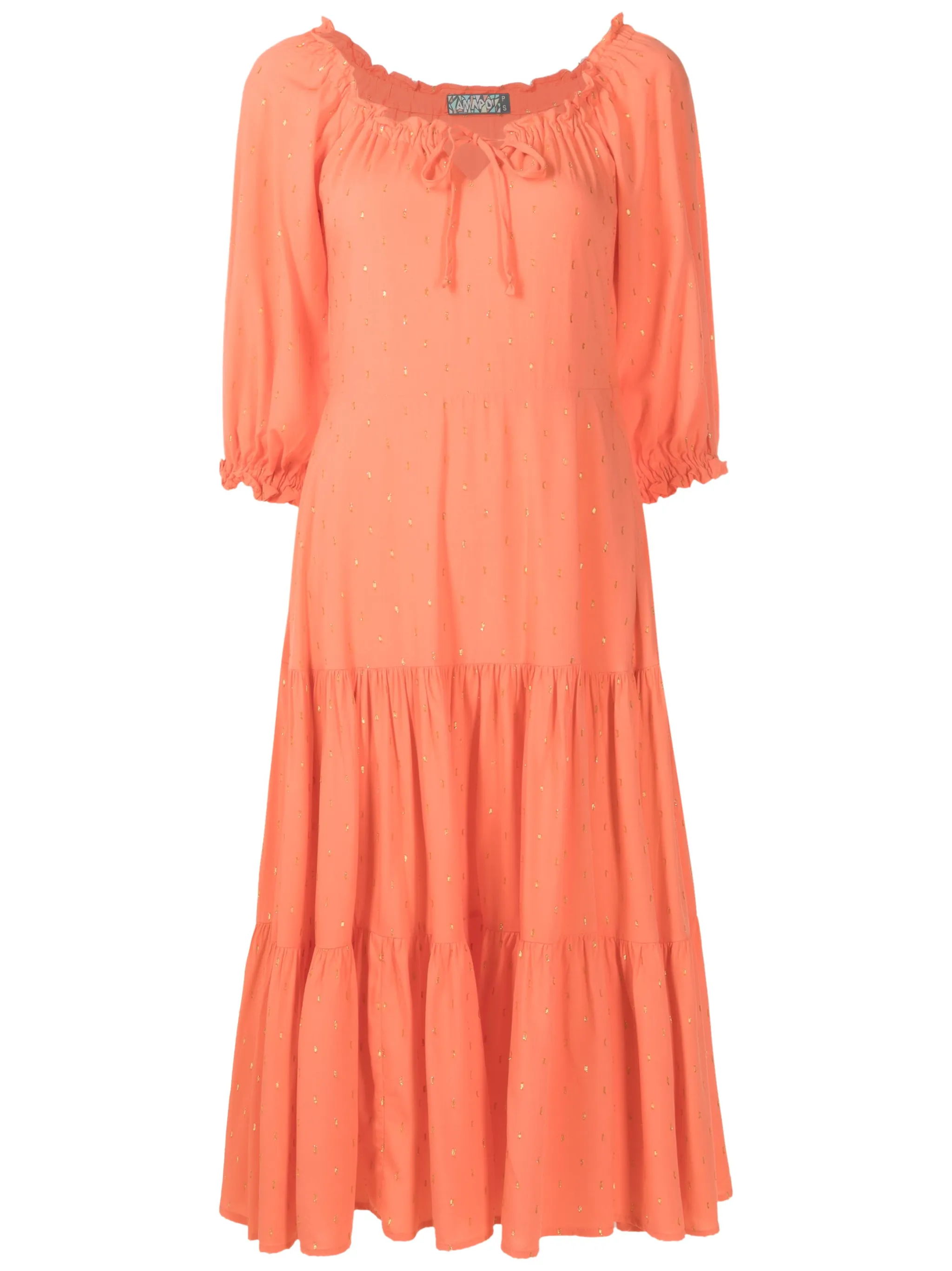 

Платье миди с люрексом Amapô, оранжевый