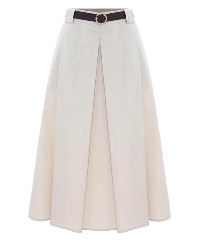 

Длинная расклешенная юбка с центральной складкой Kocca, белый