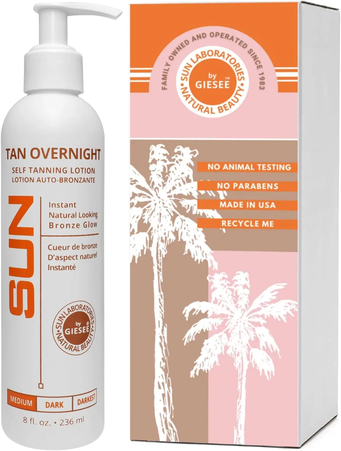 Лосьон для автозагара Sun Laboratories Tan Overnight Medium 236 мл Sun Laboratories By Giesee