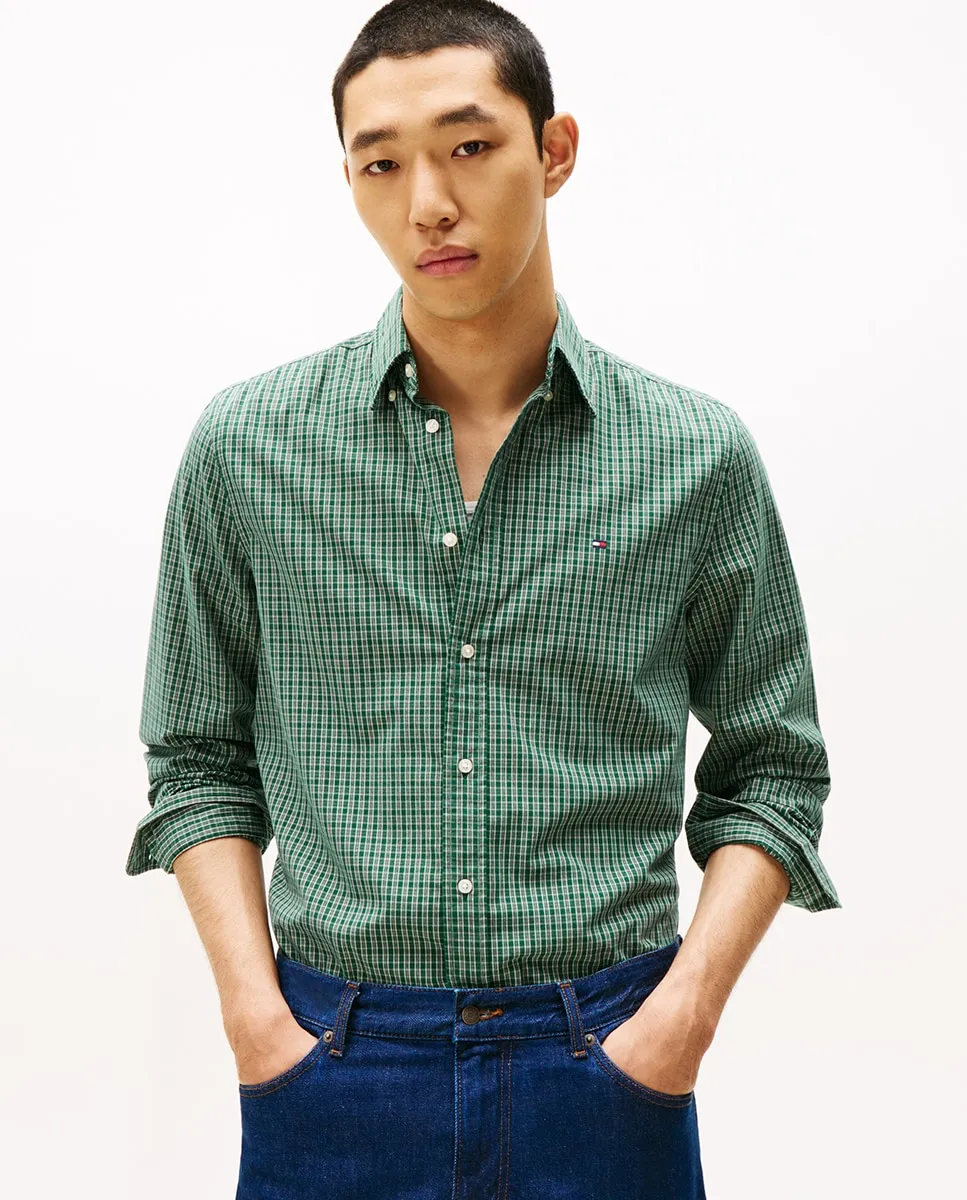 

Рубашка для мужчин с принтом из поплина Tommy Hilfiger, темно-зеленый