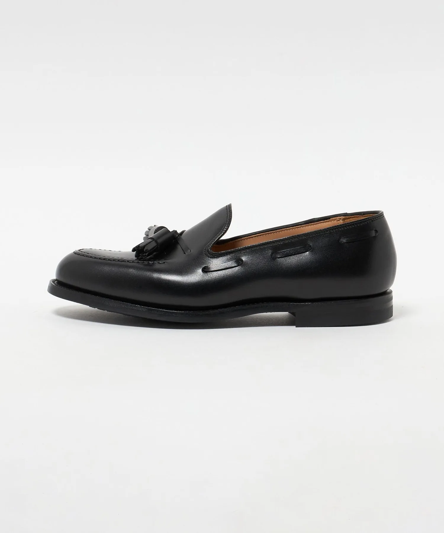 Мужские кожаные лоферы с кисточками CROCKETT&JONES CAVENDISH3 чёрные