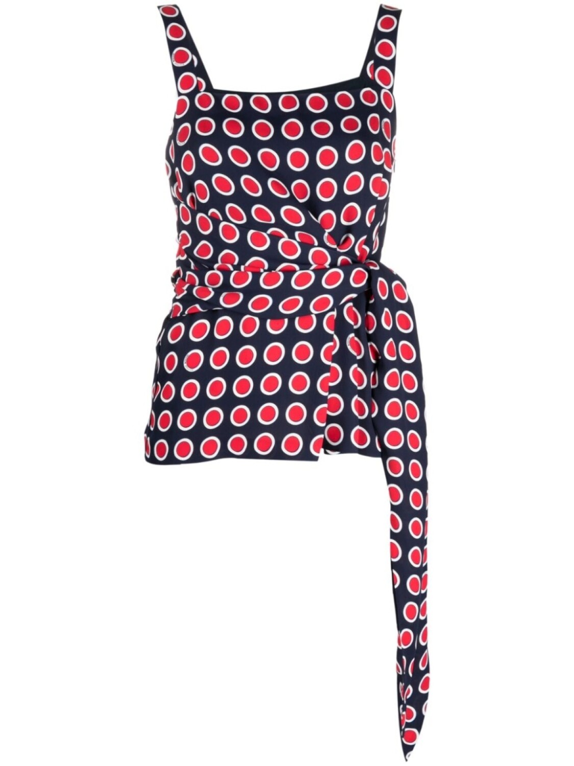 

Boutique Moschino топ с поясом и узором в горох, синий