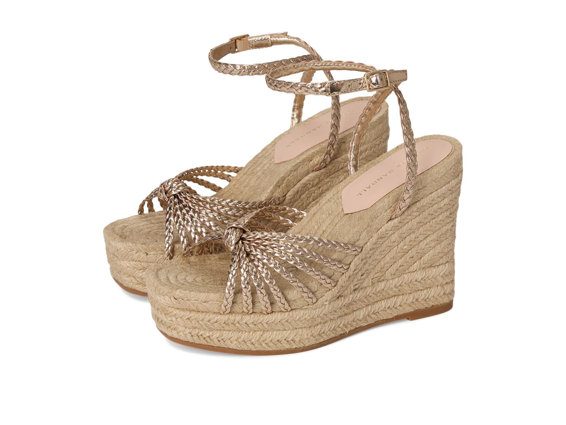 Туфли Loeffler Randall Pamela Mignon Knot Wedge, Champagne/Natural