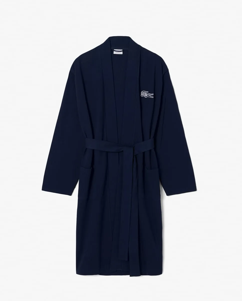 

Футболка для отдыха из хлопка с принтом крокодила Lacoste, светло-голубой